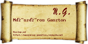 Mészáros Gaszton névjegykártya